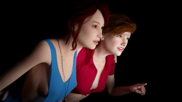 Картинка 3д+графика люди+ people девушки взгляд фон