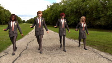 Картинка 3д+графика люди+ people девушки взгляд фон