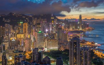 Картинка downtown+hkg города гонконг+ китай простор