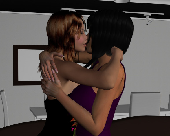 Обои картинки фото 3д графика, люди , people, девушки, взгляд, фон