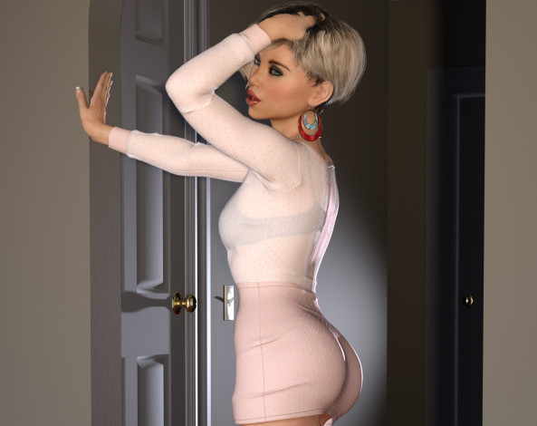 Обои картинки фото 3д графика, люди , people, девушка, взгляд, фон