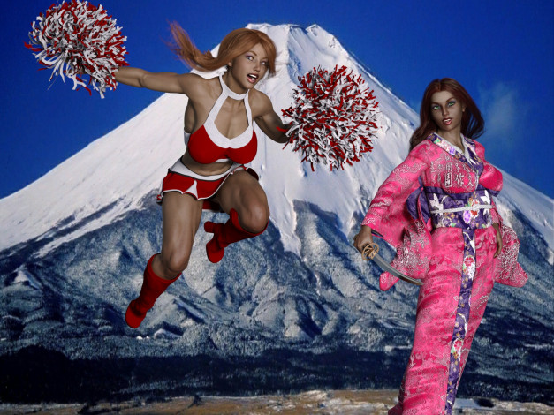 Обои картинки фото 3д графика, фантазия , fantasy, девушки, взгляд, фон