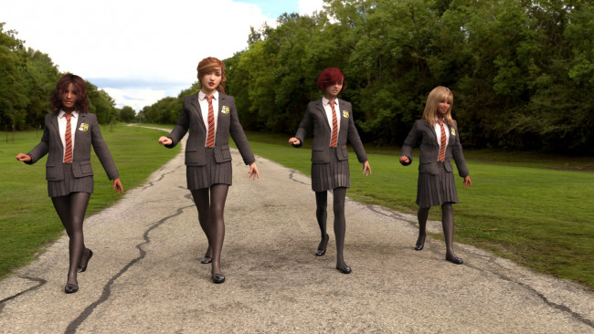 Обои картинки фото 3д графика, люди , people, девушки, взгляд, фон