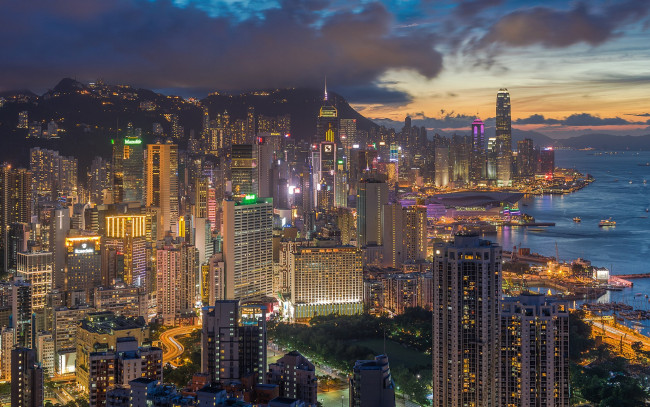 Обои картинки фото downtown hkg, города, гонконг , китай, простор