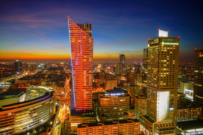 Обои картинки фото downtown warsaw, города, варшава , польша, простор