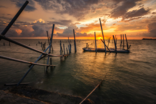 Обои картинки фото природа, восходы, закаты, простор