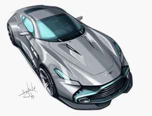 Картинка рисованное авто мото адександр сидельников автомобиль спортивный простой фон концепт арт кар aston martin