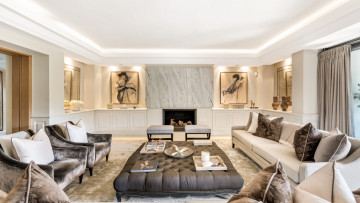 обоя интерьер, гостиная, картины, мягкий, уголок