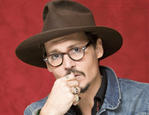 обоя мужчины, johnny depp, актер, лицо, шляпа, очки
