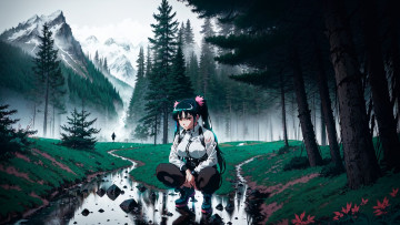 Картинка аниме пейзажи +природа нейросети графика нейроарт ai art нейронные сети рисунки нейро искусство