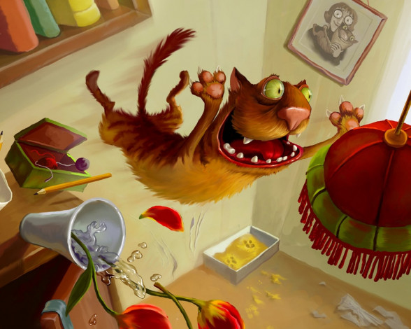 Обои картинки фото рисованные, животные