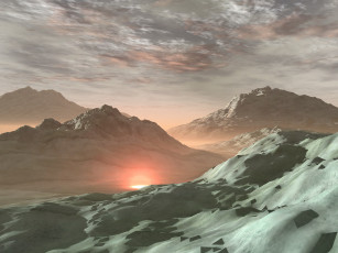 Картинка 3д графика nature landscape природа горы небо