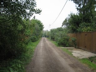 Картинка природа дороги забор деревья