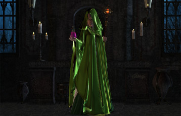 Картинка 3д графика people люди девушка свечи