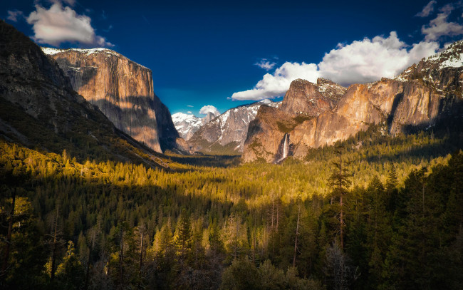 Обои картинки фото yosemite, national, park, природа, горы, водопад, деревья, лес