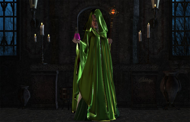 Обои картинки фото 3д, графика, people, люди, девушка, свечи