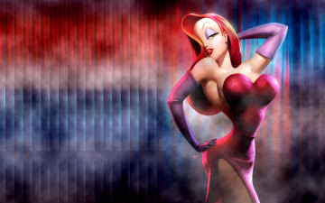 Картинка девушка мультфильмы unknown разное красное платье красные волосы