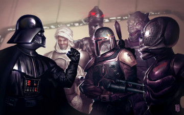 Картинка tyler james фэнтези star wars darth vader роботы boba fett bounty hunters