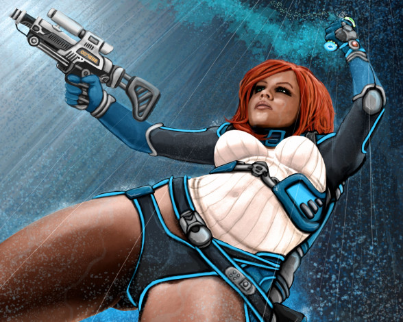 Обои картинки фото фэнтези, девушки, оружие