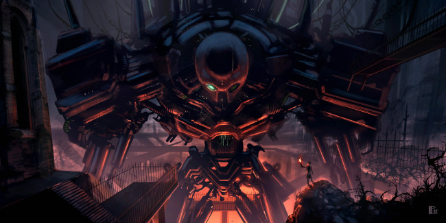 Обои картинки фото pierre, loyvet, фэнтези, роботы, киборги, механизмы, робот