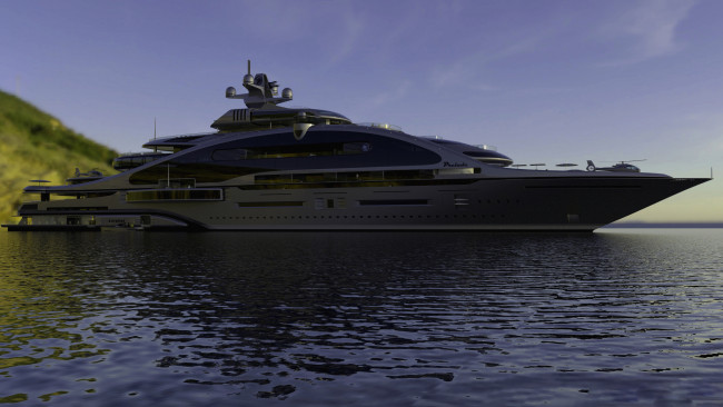 Обои картинки фото корабли, 3d, megayacht