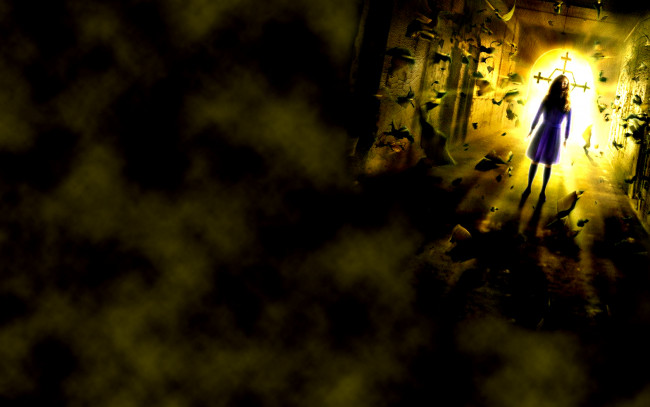 Обои картинки фото сайлент, хилл, кино, фильмы, silent, hill, девочка, крест, мрак