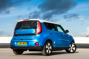 обоя автомобили, kia, синий, 2014г, uk-spec, ev, soul