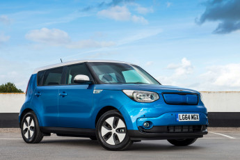 обоя автомобили, kia, синий, 2014г, uk-spec, soul, ev