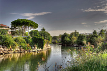 Картинка природа реки озера река лес мост