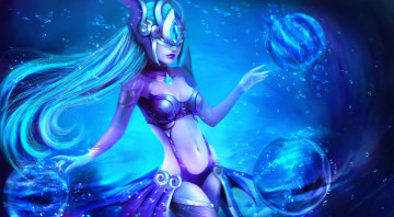 Картинка league+of+legends фэнтези девушки syndra тело голая league of legends волосы капли dark sovereign art девушка lol