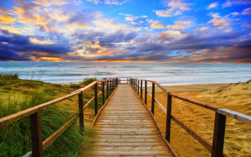 Картинка природа дороги sun sunrise пляж закат песок небо sky солнце рассвет nature ocean scenery landscape пейзаж море океан sea beach sunset sand beautiful