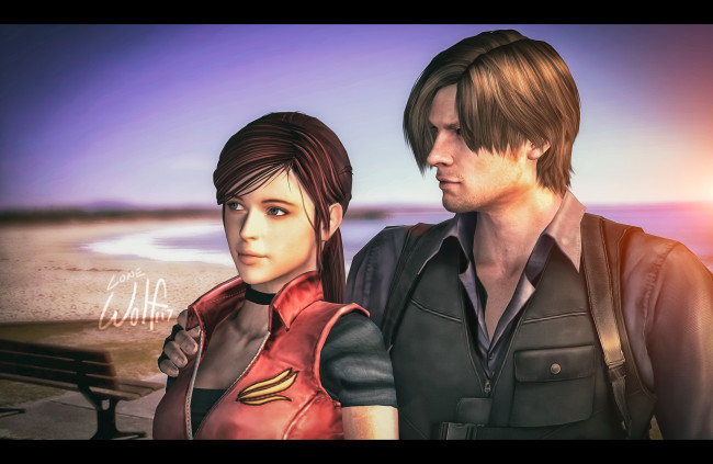 Обои картинки фото resident evil 6, видео игры, взгляд, девушка, мужчина