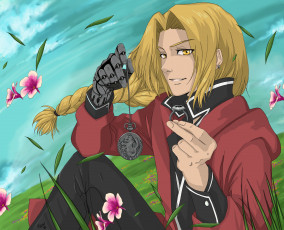 Картинка разное арты арт парень аниме стальной алхимик цветы