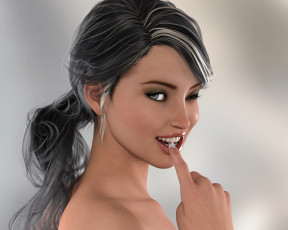 Картинка 3д+графика люди+ people улыбка взгляд девушка фон