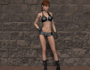 обоя 3д графика, люди , people, девушка, взгляд, фон