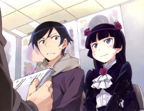 Картинка аниме oreimo kanzaki hiro арт kousaka kyousuke девушка парень gokou ruri