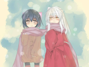 обоя разное, арты, арт, инуяша, кагоме