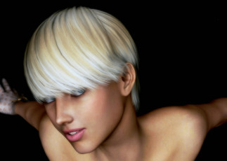 Картинка 3д+графика портрет+ portraits девушка взгляд фон блондинка