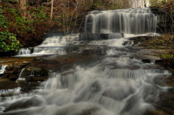Картинка природа водопады лес водопад река