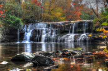 Картинка природа водопады водопад река лес