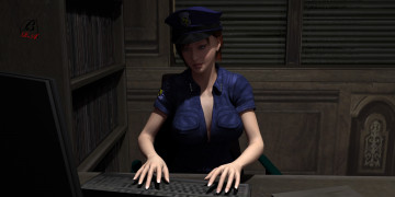 Картинка 3д+графика люди+ people клавиатура фон взгляд девушка