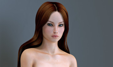Картинка 3д+графика портрет+ portraits девушка взгляд фон