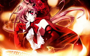 Картинка аниме kiss+of+rose+princess kiss of rose princess aya shouoto шипы бант art розы карточка перчатки anise yumamoto