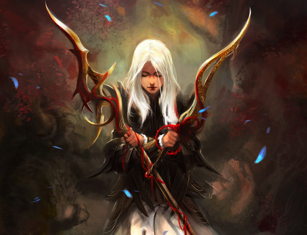 Обои картинки фото фэнтези, девушки, арт, девушка, оружие, меч