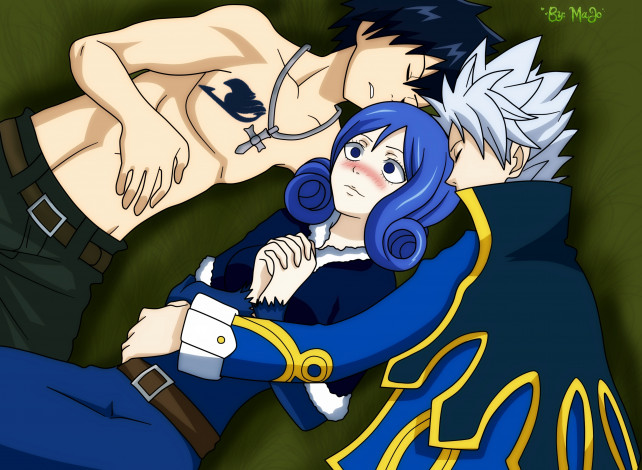 Обои картинки фото аниме, fairy tail, парни, фон, девушка