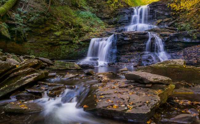 Обои картинки фото природа, водопады, водопад, река, лес