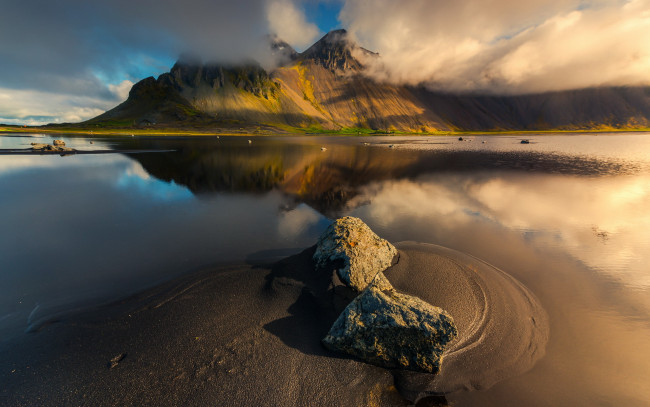 Обои картинки фото природа, побережье, озеро, гора