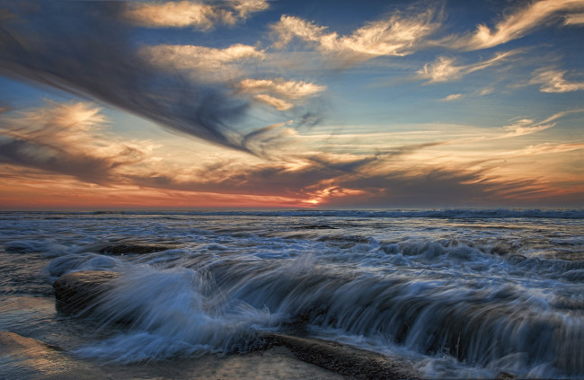 Обои картинки фото природа, моря, океаны, рассвет