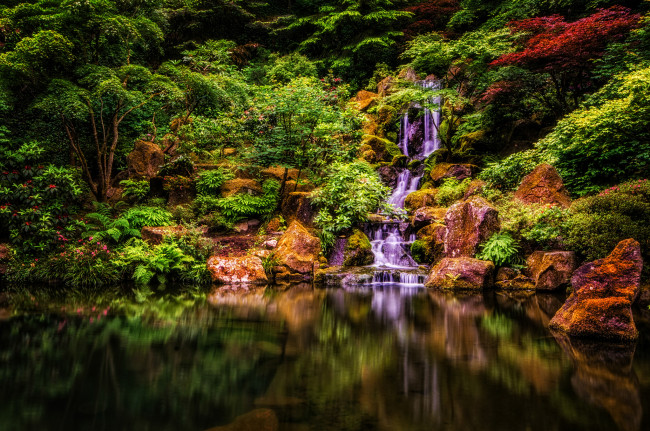 Обои картинки фото природа, водопады, водопад, река, лес