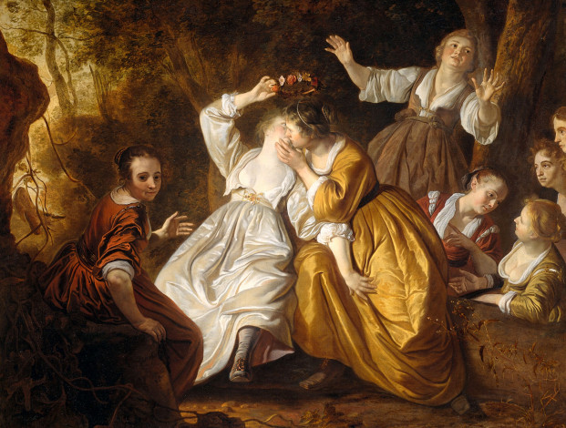 Обои картинки фото рисованное, живопись, амариллис, коронует, миртилло, Якоб, ван, лоо, холст, картина, масло, мифология